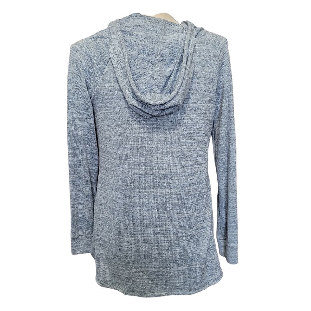 Blue hooded top with silver threads - Picture 2 of 5